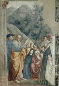 Predikasjon av St. Peter - Fresco av Tommaso di Cristoforo Fini dit Masolino da Panicale (1383-rundt 1440), 255x162 cm, ca. 1425. Firenze, Santa Maria del Carmine-kirken, Brancacci-kapellet av Tommaso Masolino da Panicale