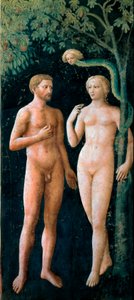 Freskomaleriet for Adam og Eva av Tommaso di Cristofano Fini dit Masolino da Panicale (1383-1440) 1424-1425 Søn. 208x88 cm Firenze, Santa Maria del Carmine-kirken, Brancacci-kapellet