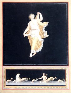 Kopi av et pompeiansk allegorisk maleri, et panoramisk tapetdesign, ca 1790