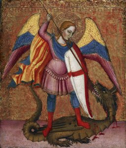 ""The Archangel Saint Michael"" Maleri av mesteren av Santa Verdiana (aktiv mellom 1380 og 1420) rundt 1390 Walters kunstmuseum, Baltimore USA av Tommaso del (fl.1377–1392) Mazza