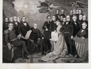 Union, c. 1861 (gravering på vevd papir) av Tompkins Harrison (after) Matteson