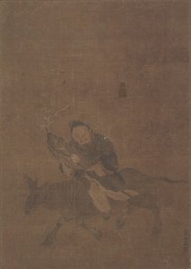 Daoist ridende horndyr. av Tong Renyi