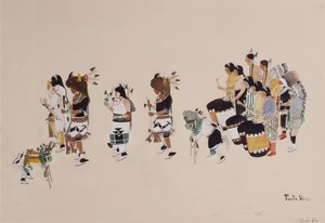 Buffalo Dance Chorus, ca. 1930-39 (tempera om bord)