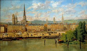 Le port de Rouen-maleri av Torello Ancillotti (1843-1899) 1878 Søn. 0,36x0,62 m Rouen, musee des Beaux Arts - Port of Rouen. Maleri av Torello Ancillotti (1843-1899) av Torello Ancillotti