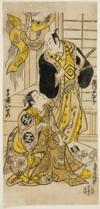 Skuespillerne Ichikawa Danjuro II og Sodesaki Iseno I av Torii Kiyomasu II