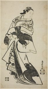 Stående figur av en kvinne av Torii Kiyomasu I