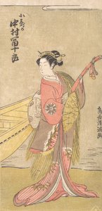 Skuespilleren Nakamura Tomijuro i rollen som Koshizuka, ca. 1767., ca. 1767. av Torii Kiyomitsu
