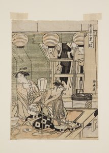 (treblokktrykk i farger) av Torii Kiyonaga