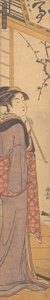 En jente med en pipe, ca. 1785. av Torii Kiyonaga