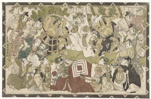 Skuespillere i en shibaraku-forestilling av Torii Kiyonaga