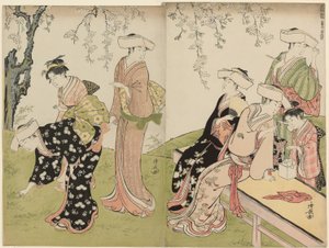 An Outing in Spring, fra serien A Brocade of Eastern Manners (Fuzoku azuma no nishiki) av Torii Kiyonaga