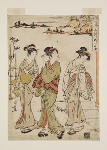 Ashinoyu (treblokktrykk i farger) av Torii Kiyonaga