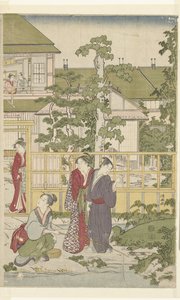 leker blind mann av Torii Kiyonaga