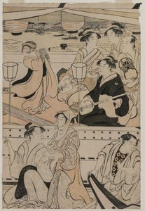 Båtfest på Sumida-elven av Torii Kiyonaga