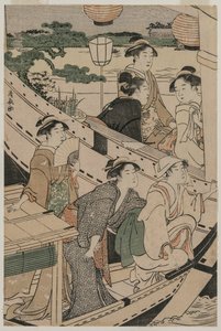 Båtfest på Sumida-elven, 1789. av Torii Kiyonaga
