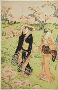 Cherry Blossom Viewing på Asuka Hill av Torii Kiyonaga