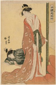 Courtesan Going to Bed, fra serien "Ten Types of Beauties in Pictures (Jittai e-fuzoku)" av Torii Kiyonaga