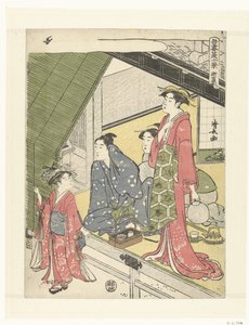 Den nye Yoshiwara Shin Yoshiwara (tittel på objekt) Ti sommerscener i den østlige hovedstaden (serietittel) Azuma natsu jukkei (serietittel på objekt) av Torii Kiyonaga