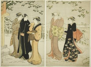 Matsuchi Hill etter snøfall av Torii Kiyonaga