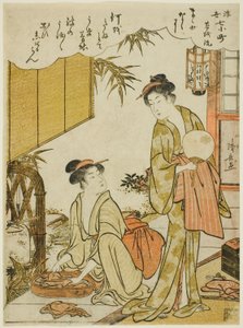 Ono no Komachi Kazuchika g te pulver py bok k (Motowash Komachi), fra seriens syv Ukiyo-e Asspects of Komachi (Ukiyo-e 7 Komachi) av Torii Kiyonaga