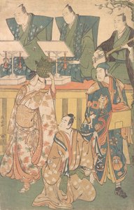 Scene fra et drama, ca. 1788. av Torii Kiyonaga