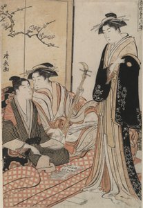 Teaching a Song of Kat?-bushi: Musikalsk tidsfordriv av Torii Kiyonaga