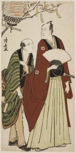 Skuespilleren Ichikawa Danjuro V og hans ledsager, fra en serie uten navn som viser skuespillere i privatlivet av Torii Kiyonaga