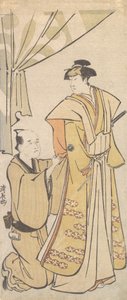 Skuespilleren Nakamura Riko I med en ledsager, ca. 1784. av Torii Kiyonaga