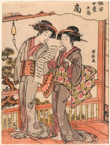 The Merchant (Sho) fra serien Beauties Illustrating the Four Social Classes (Adesugata shi no ko sho) av Torii Kiyonaga