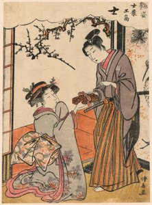 Samurai (Shi) fra serien Beauties Illustrating the Four Social Classes (Adesugata shi no ko sho) av Torii Kiyonaga