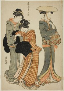 Two Women and a Maid, fra serien "A Brocade of Eastern Manners (Fuzoku Azuma no nishiki)" av Torii Kiyonaga