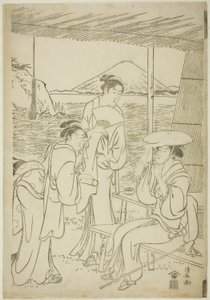 Besøkende til Enoshima av Torii Kiyonaga