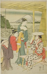 Besøkende til Enoshima av Torii Kiyonaga