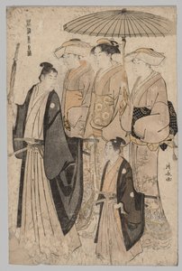 Woman of the Yoshiwara and Attendants (fra serien Brocades of the East in Fashion) av Torii Kiyonaga