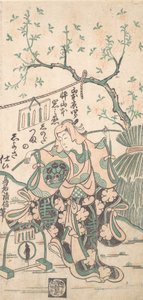 Yamamoto Iwanojo, sønn av Yamamoto Kyoshiro, som Shinoda Zuma i en Shosa Act, 1747. av Torii Kiyonobu II