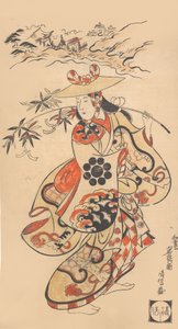 Skuespiller Sawamura Kodenji som kvinne på tidspunktet for Tanabata-festivalen, 1698. av Torii Kiyonobu I