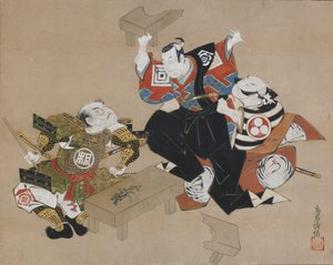 Tear c and rs Ichikawa Dan Juro Da jeg var stamfar trodde jeg d Ogawa Mae Kudo Suketsune, ikke sant? 1715. av Torii Kiyonobu I