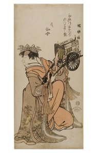 Kabuki-skuespiller Segwa Kikunojo III i kvinnelig rolle (onnagata), ca. 1794-1795 (treblokk på papir)