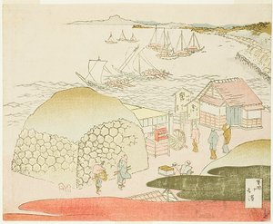 En utsikt over Takanawa av Totoya Hokkei