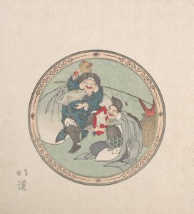 Ebisu og Daikoku, To av de syv lykkegudene, 1800-tallet.