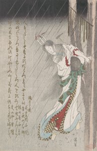 Woman in the Rain at Midnight Driving a Nail into a Tree for å påkalle Evil on Her Unf..., 1800-tallet.