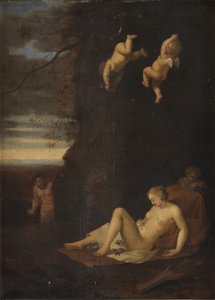 Satyr spionerer på sovende nymfe, Antiope