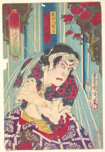 Fantasiportrett, Shuihuzhuan på scenen: Tōryūdai (Mitate Suikoden Tōrōdai) - Skuespilleren Ichikawa Sadanji spiller Hanaoshō Shinkichi av Toyohara Kunichika