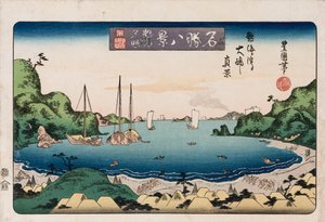 Returning Ships, Kanazawa", fra serien "Åtte utsikt over kjente steder" av Toyokuni II