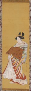 Yujo på parade, slutten av 1700-tallet. av Toyonobu Utagawa