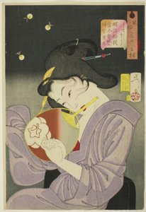 Delighted (Ureshiso), fra serien "Thirty-two Aspects of Women (Fuzoku sanjuniso)" av Tsukioka Yoshitoshi