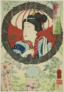 Skuespilleren Sawamura Tanosuke III, fra serien "Reminiscences of Elegant Actors (Fuga wazaogi shinobu)" av Tsukioka Yoshitoshi