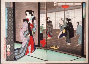Historien om Shiraito, en kurtisane fra Hashimoto-huset av Tsukioka Yoshitoshi