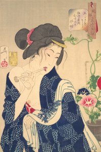 Waking Up: A Girl of the Koka Era 1844-1848, 1888. av Tsukioka Yoshitoshi