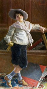 Portrett av ung mann, maleri av Tullio Salvatore Quinzio (1858-1918), olje på lerret, 80x100 cm av Tullio Salvatore Quinzio